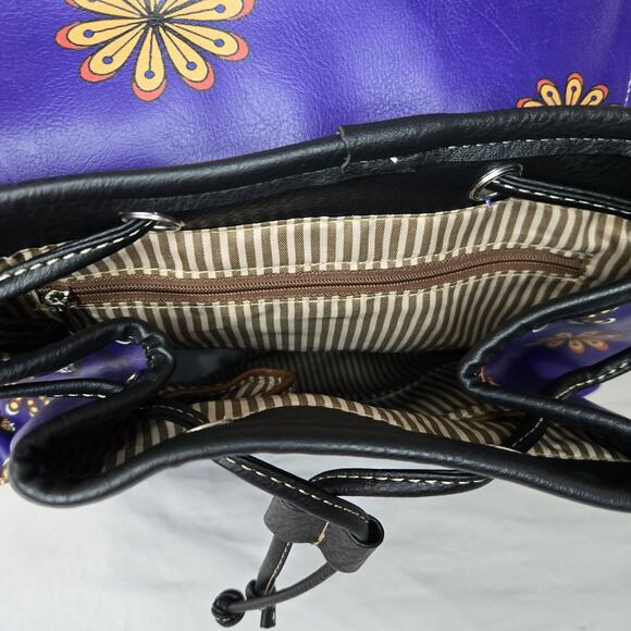 Western Origin Purple Sugar Skull Drawstring Backpack NEW - Picture 3 of 3